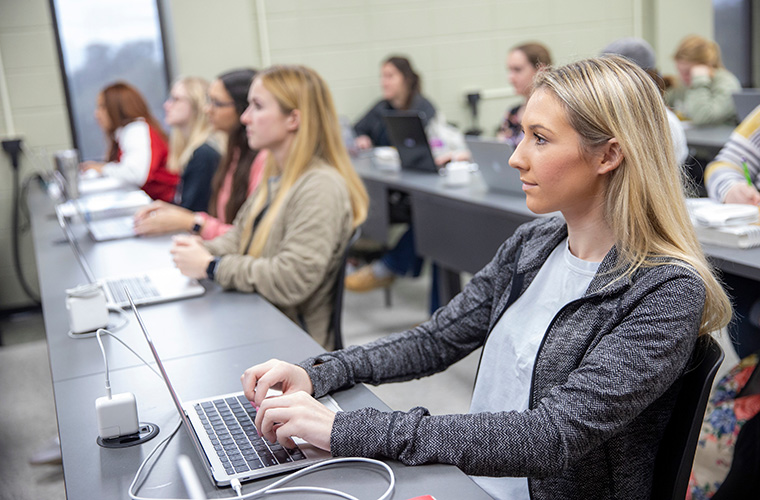 UL Lafayette students in a class room