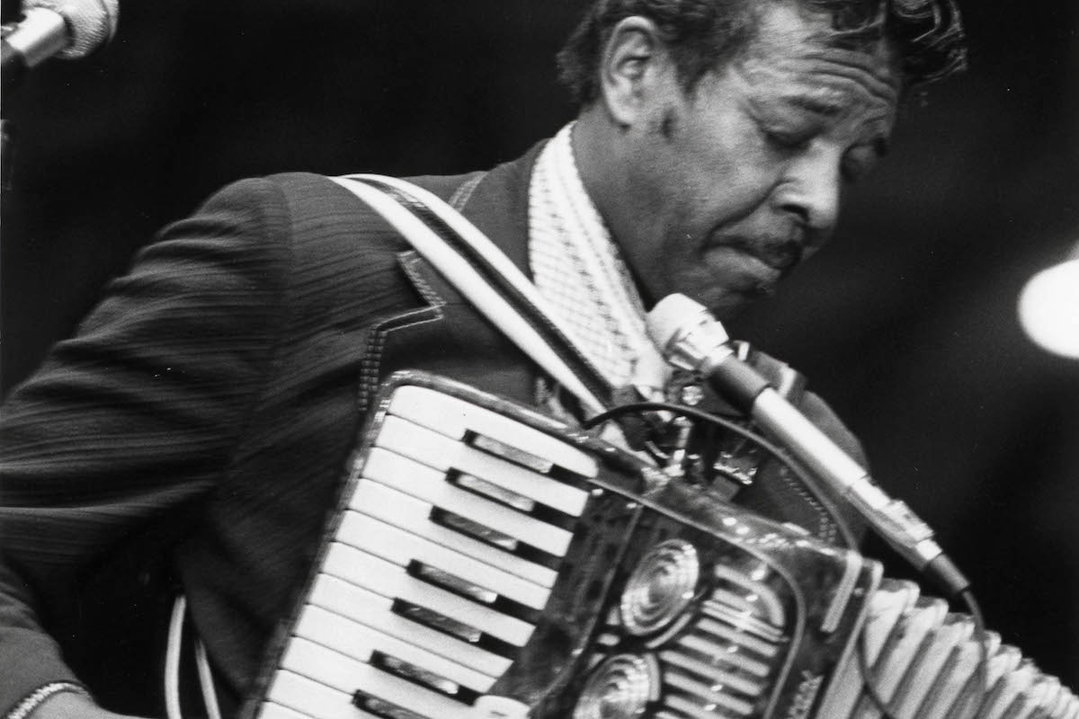 Clifton Chenier plays the first "Tribute to Cajun Music," a 1974 concert in Blackham Coliseum that later became Festival Acadiens et Creole.