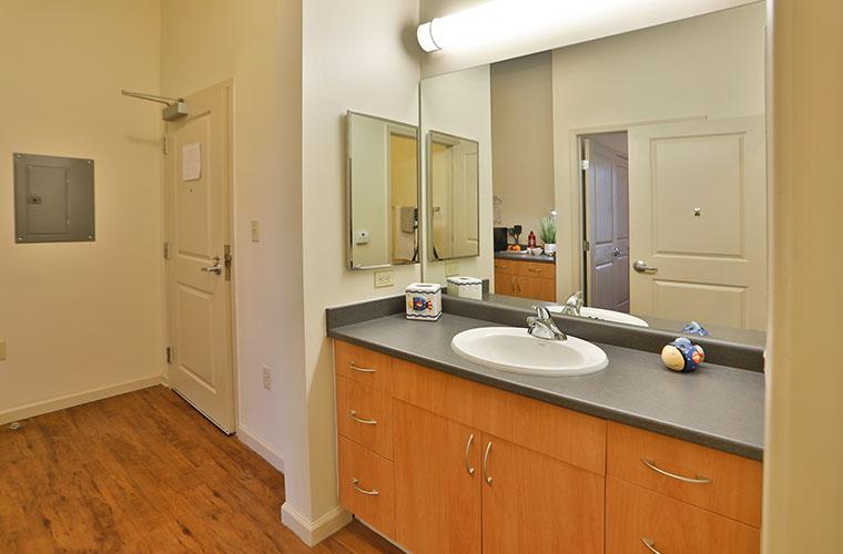 suite style dorm sink counter