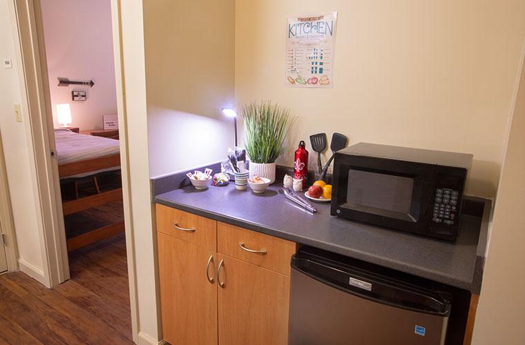 single suite dorm food counter